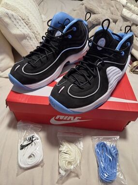 Nike Black and Blue Retro Basketball Sneakers
